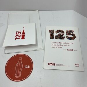 Coca Cola 125th Anniversary Company Thank You Cards 1916 "Root" bottle Ornament